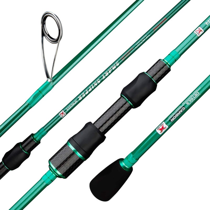 BERRYPRO Ultralight Spinning Fishing Rod, Travel Spinning Rod with Solid Carbon tip Fast Action, 2-8lbs, 1/32-1/8oz (6', 6'6'') (6'6''-Ultra Light-2pc) - Image 1